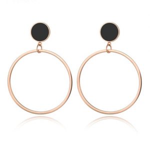 Cilla Jewels Dames oorbellen Circles Rose met Zwart