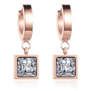 Cilla Jewels Damesoorbellen met Vierkante Zirkonia Steen