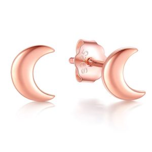 Cilla Silver dames oorknoppen 925 Zilver Moon Rose