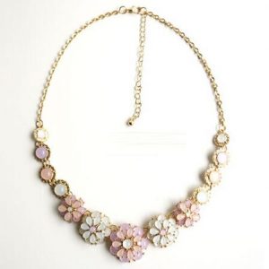 Dames Choker Gold Pink flower