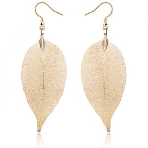Dames oorhangers Blad oorbellen Leaf Goudkleurig