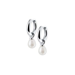 TFT Klapcreolen Parel Zilver Gerhodineerd Glanzend