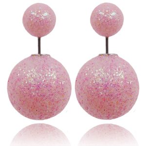 Double Dots oorbellen Shiny Pink