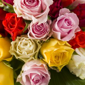 Kleurenfestival in biedermeier boeket | Rozen online bestellen & versturen | Surprose.nl