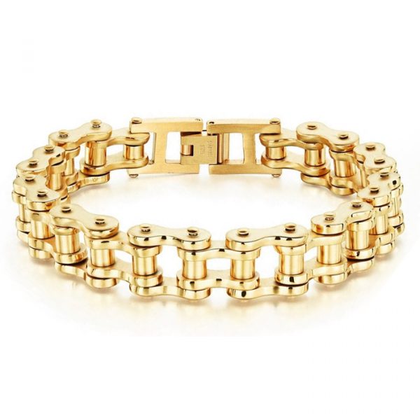 Heren armband Edelstaal Biker Chain Gold