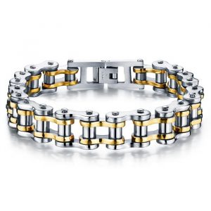 Heren armband Edelstaal Biker Chain Silver Gold