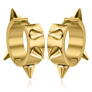 LGT Jewels Creolen Edelstaal Spike Gold