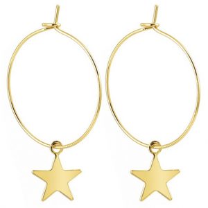 LGT Jewels Damesoorbellen met Grote Ring en Gouden Ster