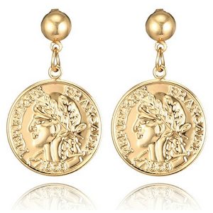 LGT Jewels Damesoorbellen met Ronde Pin en Munt