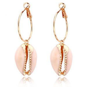 LGT Jewels Damesoorbellen met Roze Schelp