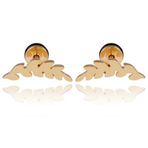 Mendes Leaf Stud oorbellen Gold