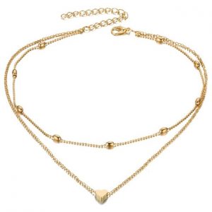 Multilayer dames choker Heartbeat Goudkleurig