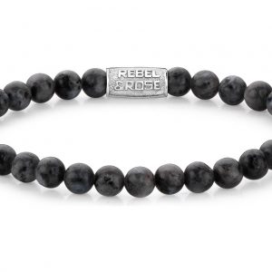 Rebel and Rose RR-60026-S Rekarmband Beads Grey Seduction zilverkleurig-grijs 6 mm L 19 cm