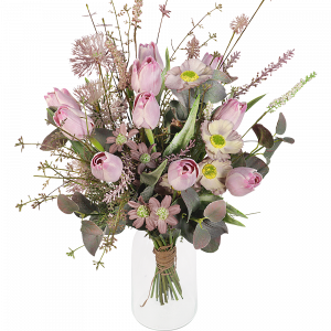 Lila zijde tulpen boeket