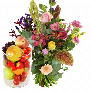 Bloemen fruit glazen vaas laten bezorgen