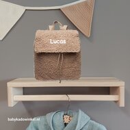 Rugtas Boucle Biscuit met naam