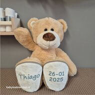 Knuffel Beer Boris 45 cm met naam en datum