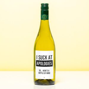 Wijnfles I Suck At Apologies - Wit (Sauvignon Blanc)