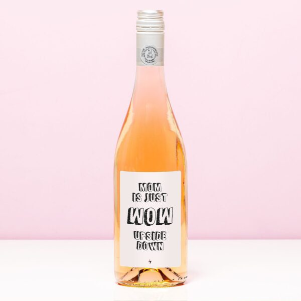 Wijnfles Mom Is Wow Upside Down - Rosé (Blush Rosé)