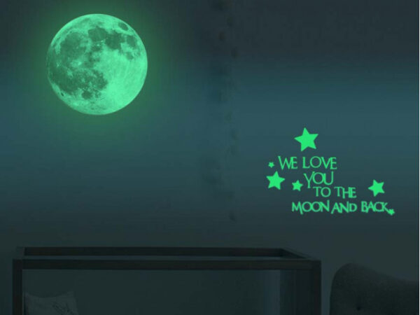 Glow in the Dark Maan Muursticker