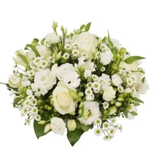 Biedermeier wit bloemstuk vanaf Ø 25 cm