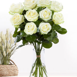 10 witte rozen - XL rozen - Avalanche
