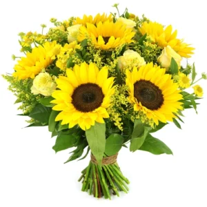 Boeket gemengd met o.a zonnebloemen
