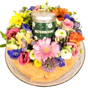 Beterschap taart blikje dropkrijtjes