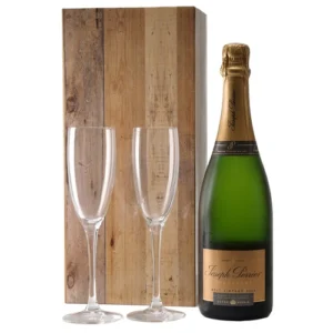 Joseph Perrier Vintage en 2 champagne glazen