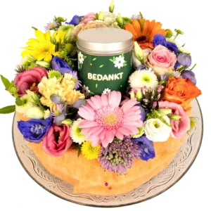 Bedankt taart blikje dropkrijtjes