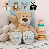 Knuffel 45 cm met naam en datum