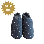 Baby Dutch babyslofjes Denim Dots Blauw XS
