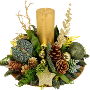 Rustiek kerststuk ca. Ø 35 cm