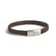 Luxe enkele heren armband leer graveren - Bruin - L