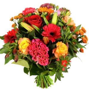Surprise boeket roze - rood - oranje