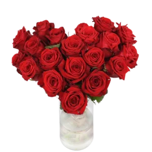 Hart boeket rode rozen ca. 25 cm doorsnede