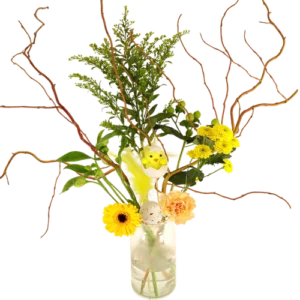 Pasen plukboeket met glazen vaas