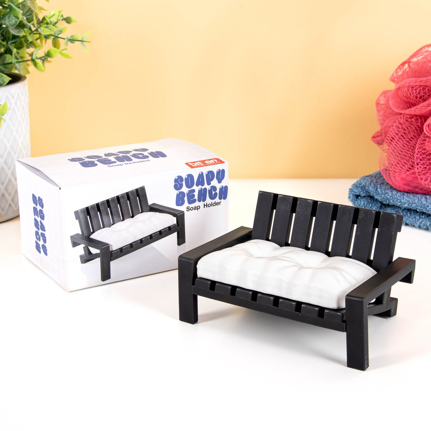 Zeepbankje - Zwart 1 Zeepbankje - Zwart