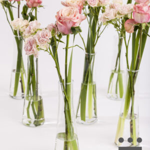 6 pastel plus tafelstukjes, inclusief vaasjes - Goud | Hoog