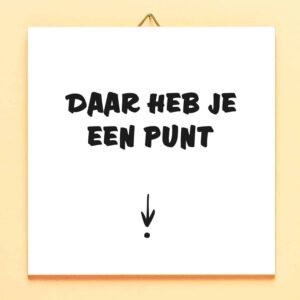 Tegeltje Daar heb je een punt tegel