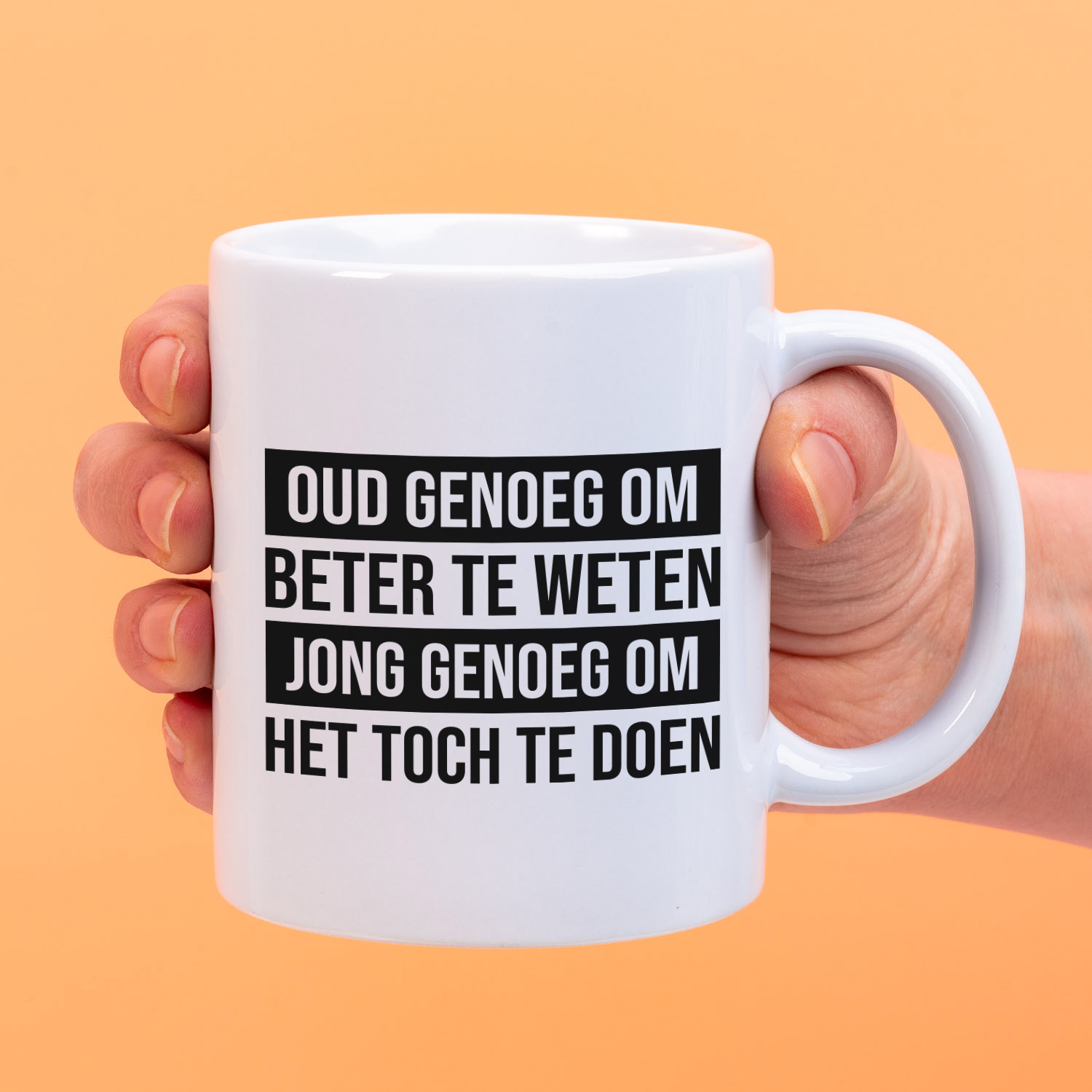 Mok Oud genoeg 1 Mok Oud genoeg