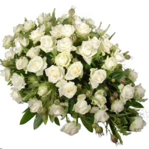 Rouwstuk witte Rozen