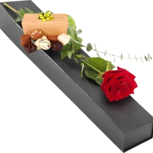 Hollandse rode roos + 150 gram bonbons