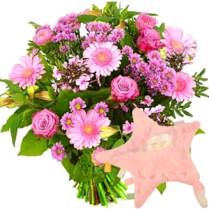 Boeket meisje + ster tutteldoekje