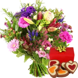 Veld geplukt + hartjes chocolade