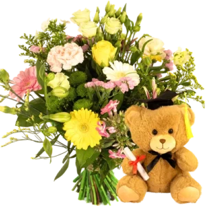 Geslaagd boeket + geslaagd knuffebeer