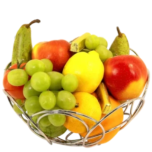 Stijlvolle fruitmand in luxe korf Ø 26cm X H 15cm