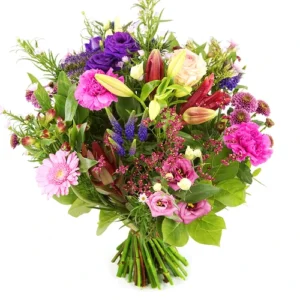 Veldgeplukte bloemen roze en paars