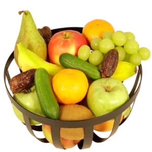 Fruitmand in luxe stalen mand Ø 25cm X H 14cm