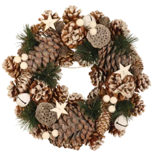 Kunst kerstkrans Ø 30cm met jingle bells